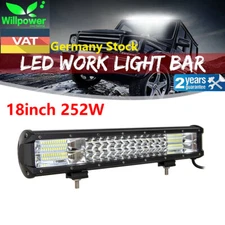 7D 18inch 252W Tri Row LED Work Light Bar for JEEP Offroad Truck 4WD Boat SUV