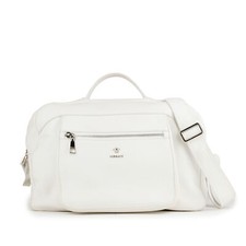 Borsa a tracolla VERSACE pelle bianca grana pallazo zip top satches