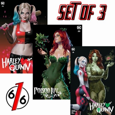   HARLEY QUINN 33 & 36 & POISON IVY 22 TALAVERA 616 Variant Set LTD 3000