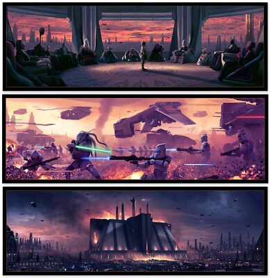 Star Wars Prequel Trilogy Variant Poster Set AP #1/25! Bottleneck Gallery mondo