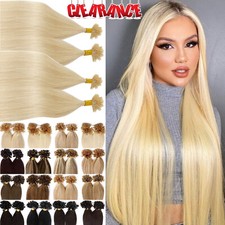 CLEARANCE Russian Flat Nail U Tip Remy Human Hair Extensions Keratin Pre Bonded