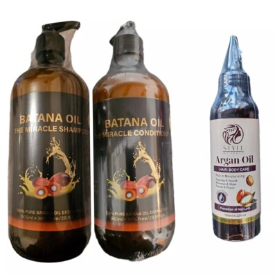 The Miracle Oil Batana Öl Shampoo, Conditioner und Arganöl (3er Set)