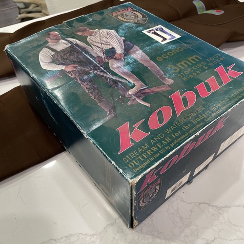 Kobuk Mens Brown 3mm Neoprene Stocking Foot Waders, Size Large with box - Picture 3 of 13