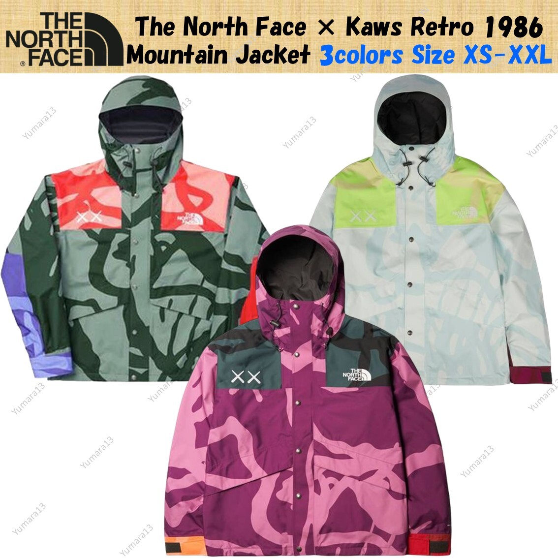 The North Face × Kaws Retro 1986 Mountain Jacket 3colors Size XS