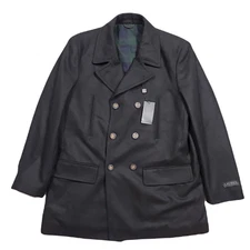 Lauren Ralph Lauren Luke Black Peacoat Mens 36R Small Wool-Blend Classic-Fit