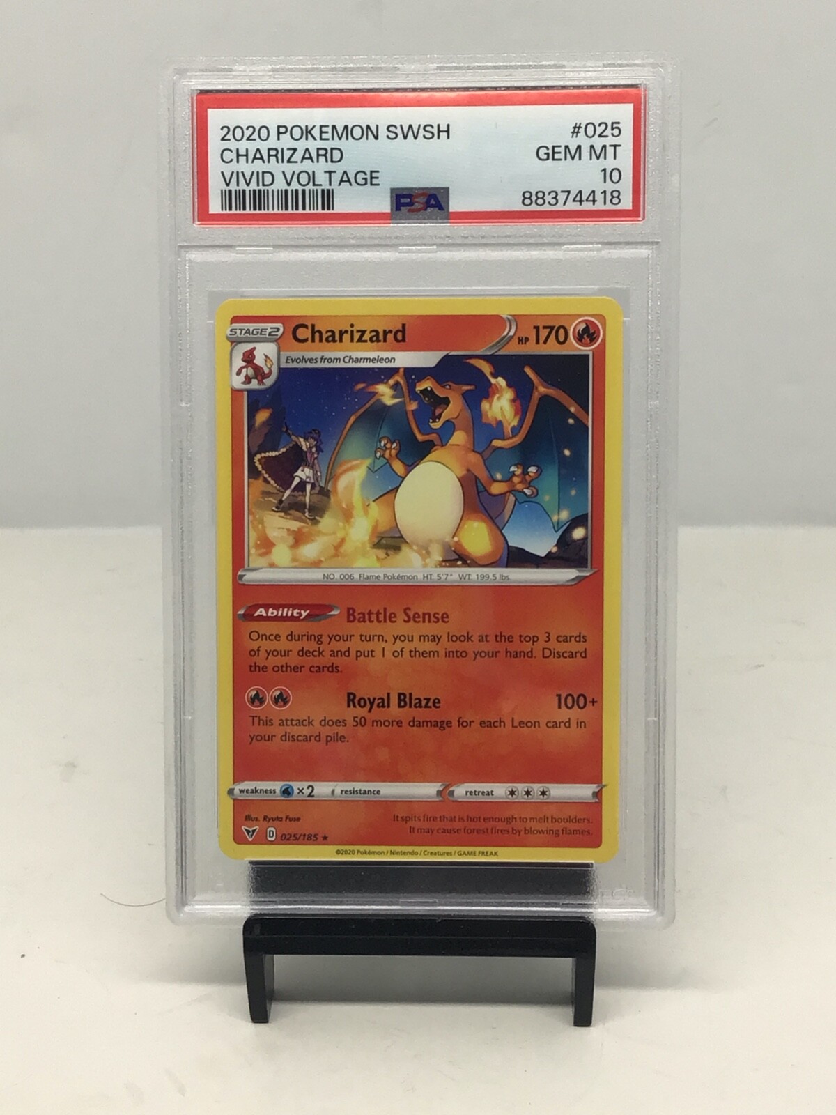 2020 Pokémon SWSH Vivid Voltage Cracked Ice Charizard #25 HOLO PSA 10 Mint - 14866900866 - Foto 9