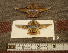 Vintage Pan Am Airlines Junior Flyer Sticker and Pin Badge PAA