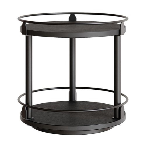 Lazy Susan Organizer Rotating Spice Rack 2 Tier Spice Turntable Organizer Ind...