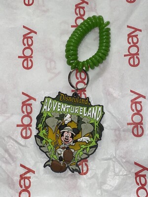 Retired Disney Land Mickey Soft Rubber Keychain w/ Wrist Coil 3.25'' Ships Free