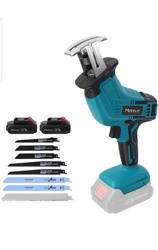Reciprocating Saw 20V 2.0Ah Cordless Battery Powered 8 Saw Blades carry case