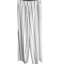 NEW Women's Nine West White Striped Wide Leg Pants Size 4/6