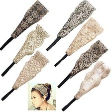 7 PCS Lace Headbands Women Girls Wide Headbands Lace Turban Headbands Soft el...