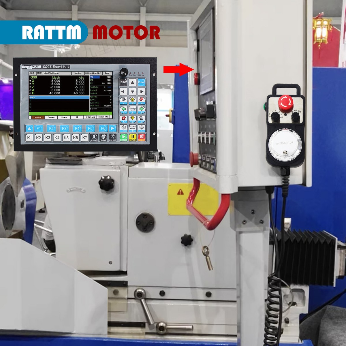 4 Axis CNC Controller Motion offline stand alone PLC+Handwheel MPG
