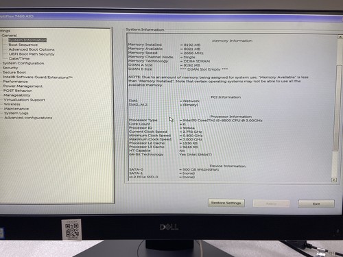 Dell OptiPlex 7460 AIO 23" Core i5-8500 3GHz 8GB RAM 500GB HDD NO OS Good - Bild 7 von 7
