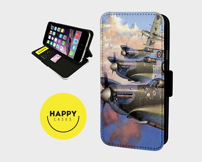 UNGLAUBLICHES SPITFIRE PLANE - Kunstleder Klapp Handy Hülle Cover - iPhone/Samsung
