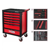 KS Tools Racingline Werkstattwagen Mit 7 Schubladen Und 215 Werkzeugen.