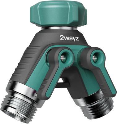 Dual Outlet Water Hose Splitter - Heavy-Duty Brass Y Connector, 360° Rotation, E