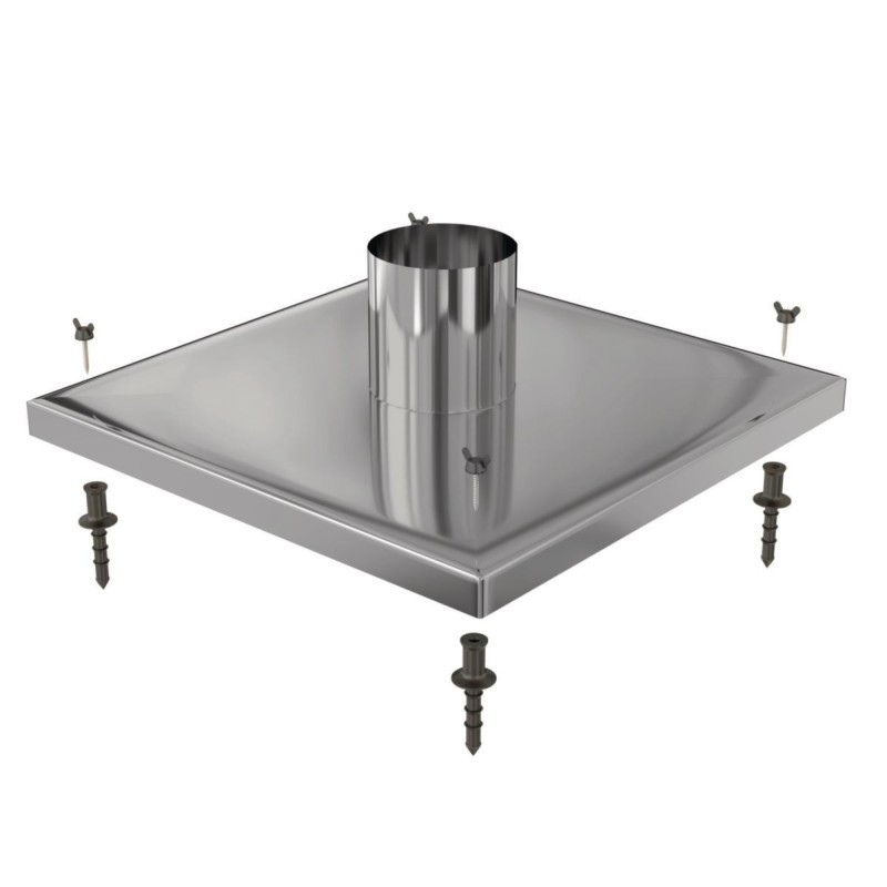 Plaque de cheminée Technaflon Ten 40x40 inox contre infiltration et vent
