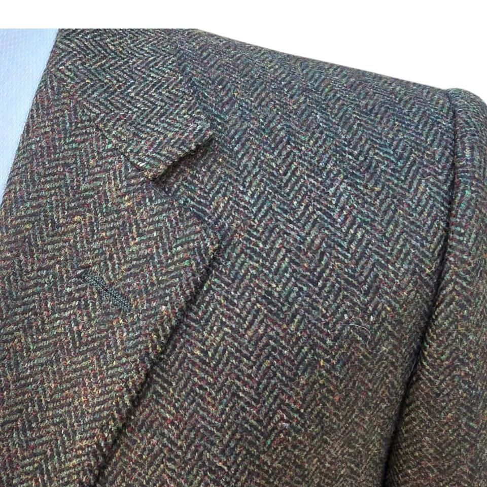 Blazer Samuelsohn Tweed 46R Calce Ajustado Lona Completa Trabajo Puño Cachemira Lana de Cordero Foto 3 de 4