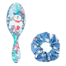 Wet Brush Original Detangler Holiday Hair Frosty the Snowman Scrunchy Set New