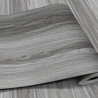 auxua Wood Grain Peel and Stick Floor Tiles   11.8  Width, 118''*11.8'', Grey