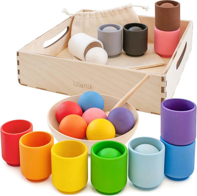 Ulanik Große Bälle in Tassen Kleinkinder Montessori Spielzeug Ab 1 Jahr + Baby S