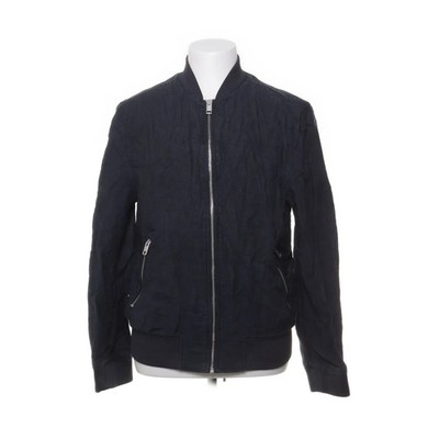 H&M Man, Bomberjacke, Herren, Größe: M, Blau, Leinen/Polyester, Einfarbig #7l7