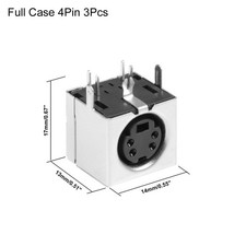 3 x S-video PCB Mount 4 Pin Din Socket Audio Video Connector Black Metal Case
