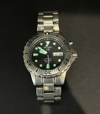 Seiko AGS SCUBA 200 5M43-0A60 All Titanium Men's Watch Kinetic AT