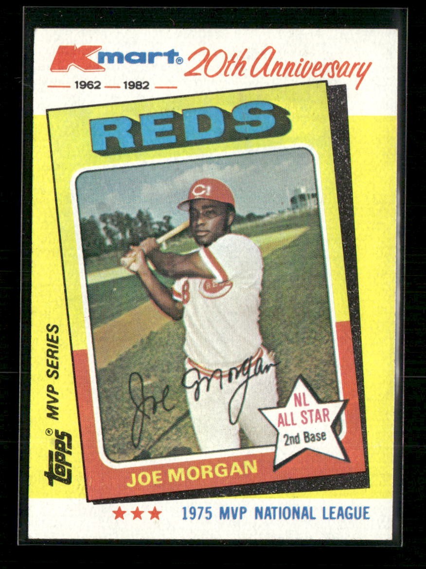 Joe Morgan 1982 Topps Kmart 20th Anniversary AL & NL MVP's #28 Cincinnati Reds