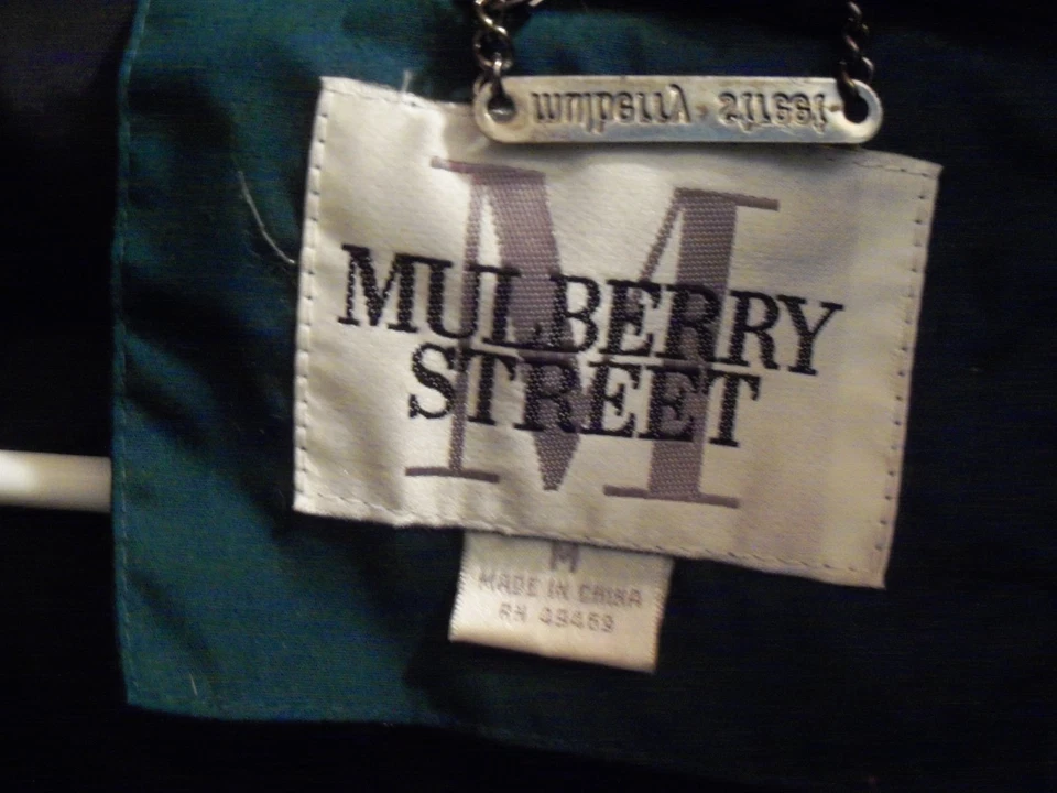 WOMENS MULBERRY STREET LONG BLUE GREEN WINDBREAKER DOWN JACKET COAT SIZE MEDIUM - Image 3 of 4