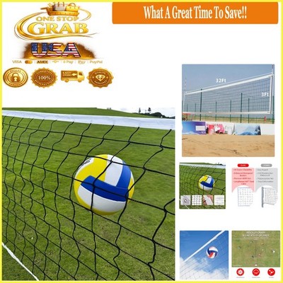 Professional 32x3FT Outdoor Volleyball Net All Weather Heavy Duty Portable