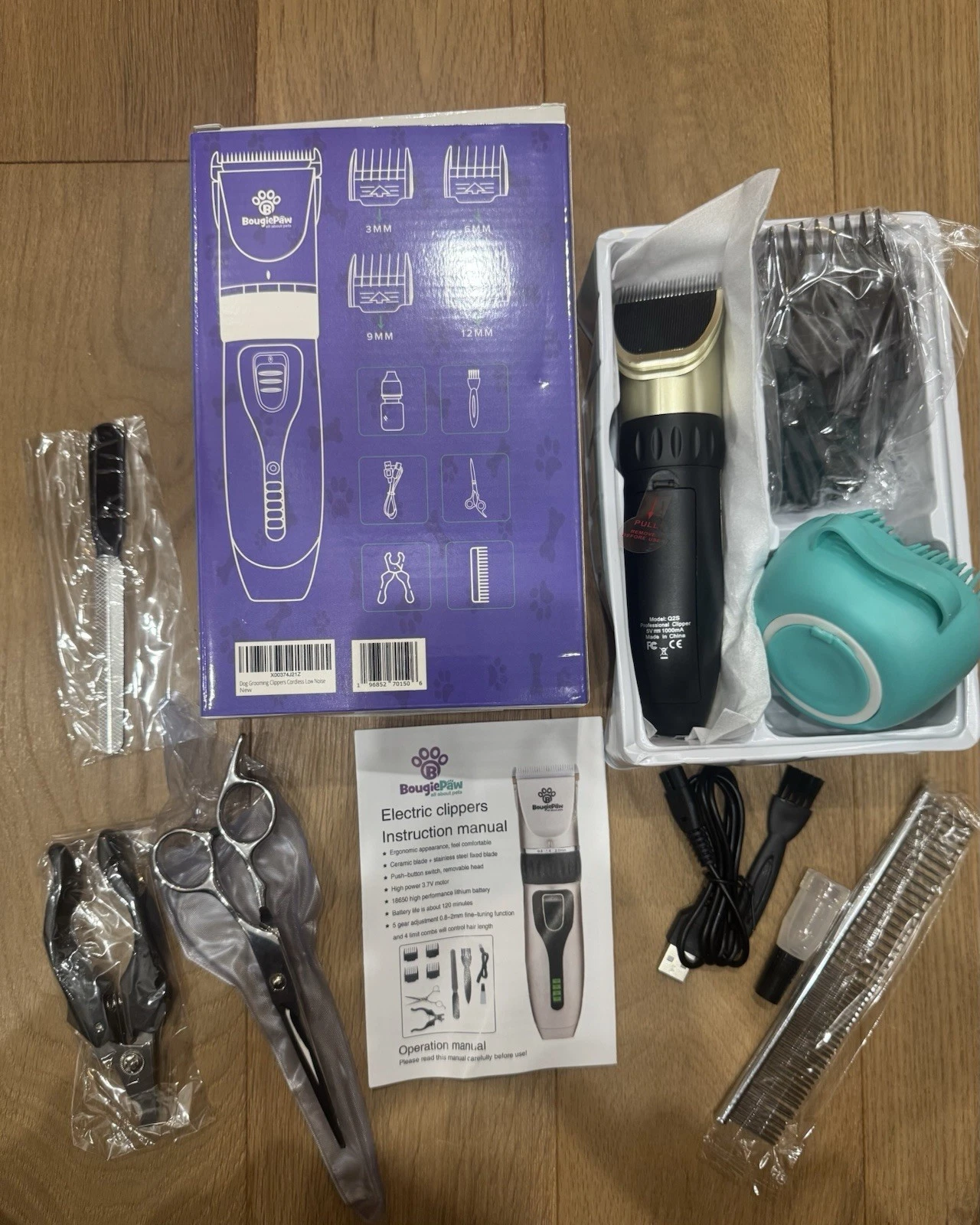 New Bougie Paw Pet Grooming Kit