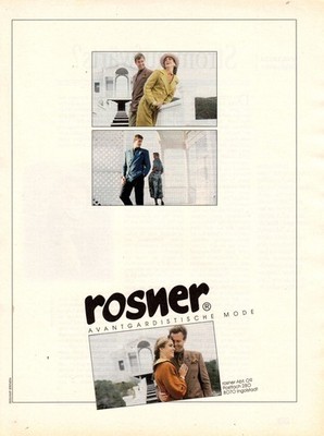 3w26893/ Reklame aus 1990   Rosner avantgardsische Mode