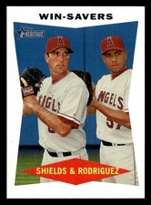 2009 Topps Heritage #57 Win-Savers (Scot Shields / Francisco Rodriguez) CPC card