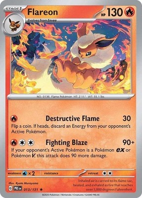 Flareon 013/131 Rare Pokemon SV: Prismatic Evolutions NM