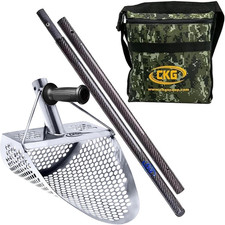 Stainless Steel Sand Scoop for Beach Metal Detecting with Carbon Fiber Handle