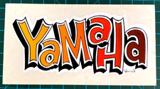 VINTAGE YAMAHA STICKER ORANGE GRADIENT Clear White Background Dimond 70's 80's