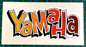 VINTAGE YAMAHA STICKER ORANGE GRADIENT Clear White Background Dimond 70's 80's