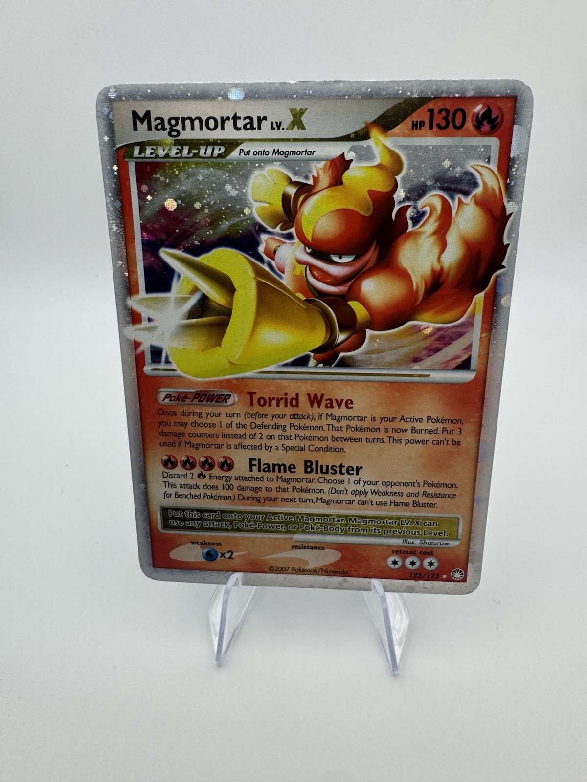 Pokemon Magmortar LV.X Mysterious Treasures Holo 123/123 Ultra Rare 130 HP