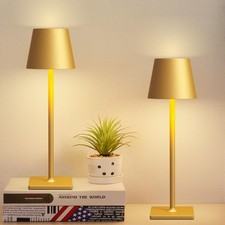 2 Pack Rechargeable Table Lamps Cordless Lamp - 6000mAh Battery Operated Touc...