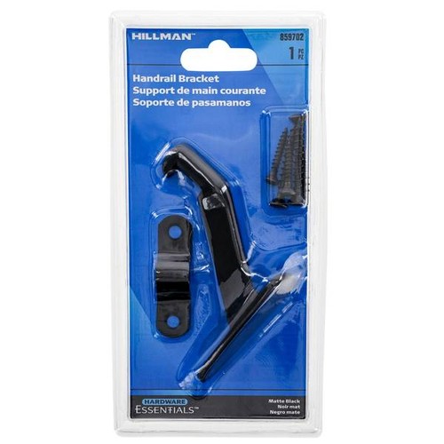 Hillman 859702 Heavy-Duty Handrail Bracket, Matte Black
