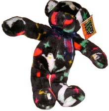 Happy Halloween Black Teddy Bear Ghosts W/Tag 13" In By Toy Works