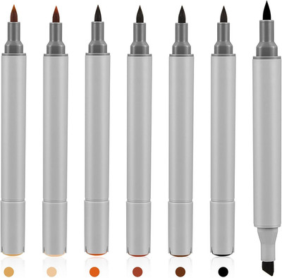 Leinuosen 6 Pack Dual Tip Leather Dye Marker Pens Touch up Pen Shoe Marker Leath
