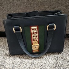 Gucci Sylvie Black Satchel Top Handle Bag w W...