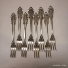 Set of 8 Wallace Grande Baroque 5 1/2" Sterling Silver Lemon Forks 207 grams