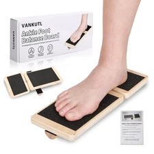 Foot Strengthener Exerciser for Sprained, Axis Board, Non-Slip Wood Wobble Board