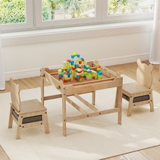 4 in 1 Wooden Activity Desk Set Kids Table & Chairs