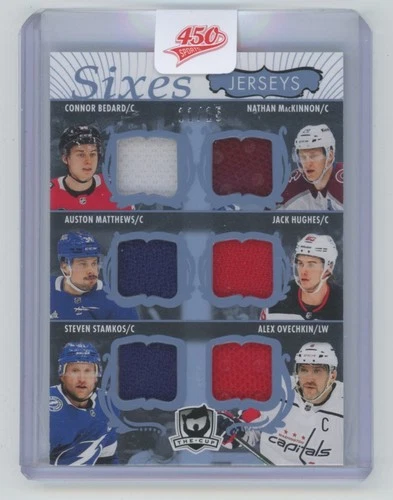 2023-24 Upper Deck The Cup Sixes Jerseys MacKinnon / Hughes / Bedard + 11/15