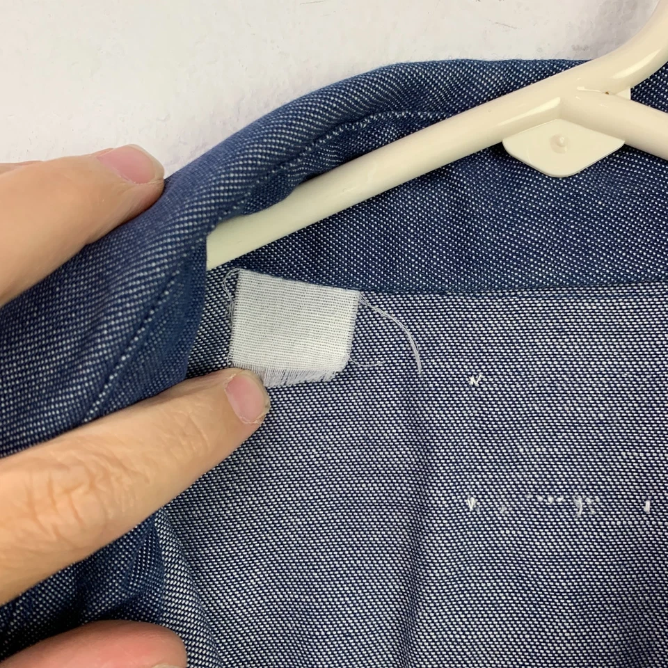 Camisa vaquera vintage Lee Chambray perla a presión occidental pecho 44" hecha en EE. UU. Foto 3 de 4